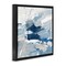 Stupell Industries Abstract Brushed Blue Painting Framed Floater Canvas Wall Art